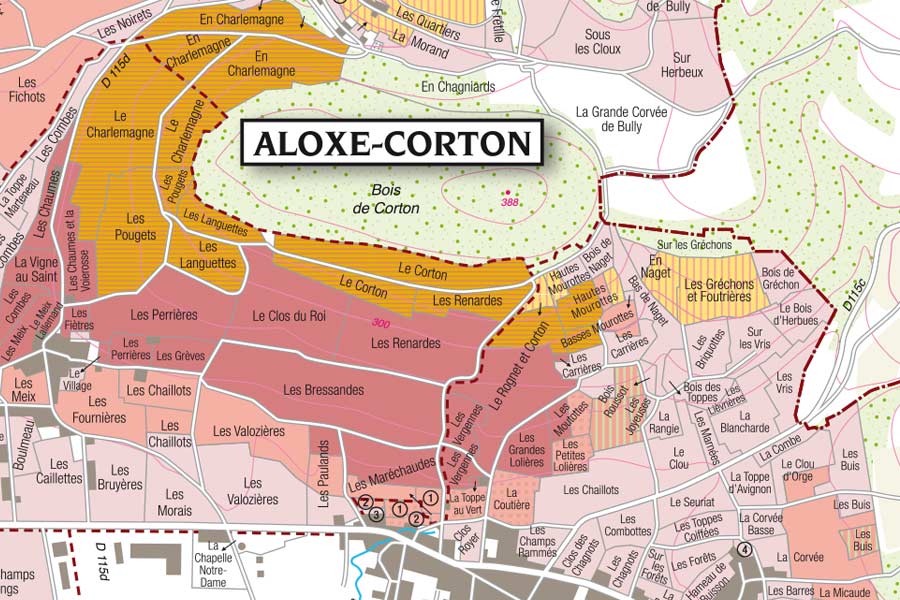 carte Aloxe Corton vin
